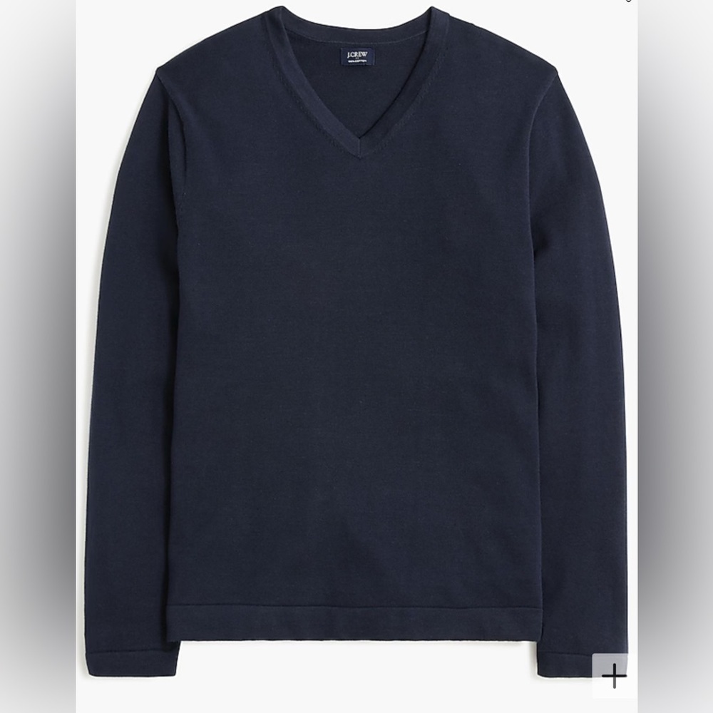 J Crew Men’s V Neck Sweater Tee- Navy- Size L - Picture 2 of 4